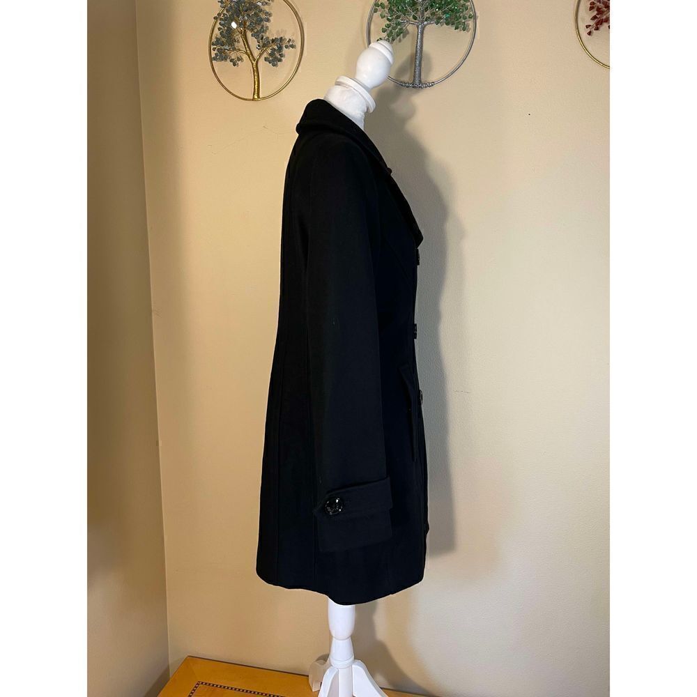 Anne Klein Black Double Breasted Wool Blend Pea Coat Size S - Picture 6 of 11